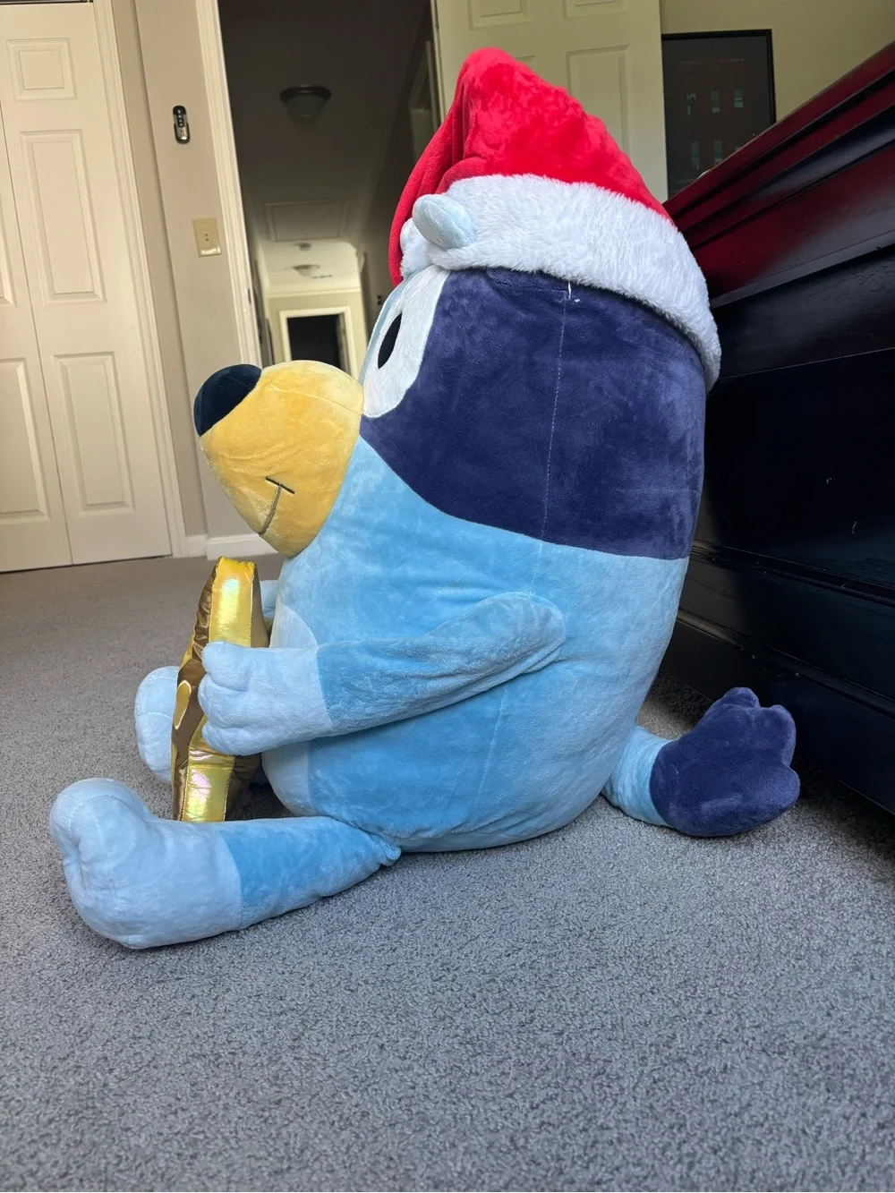 Bluey Santa Extra Large Plush Stuffed Animal for Kids Christmas Holiday